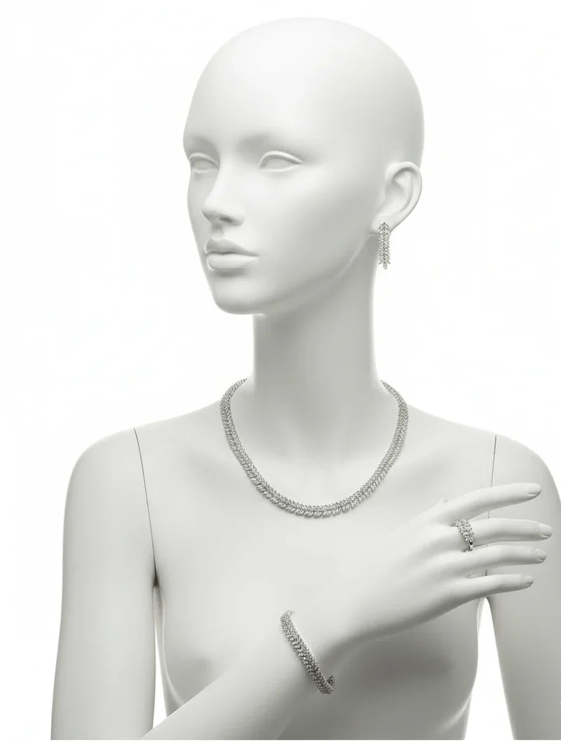 Leaf Crystal Jewelry Set